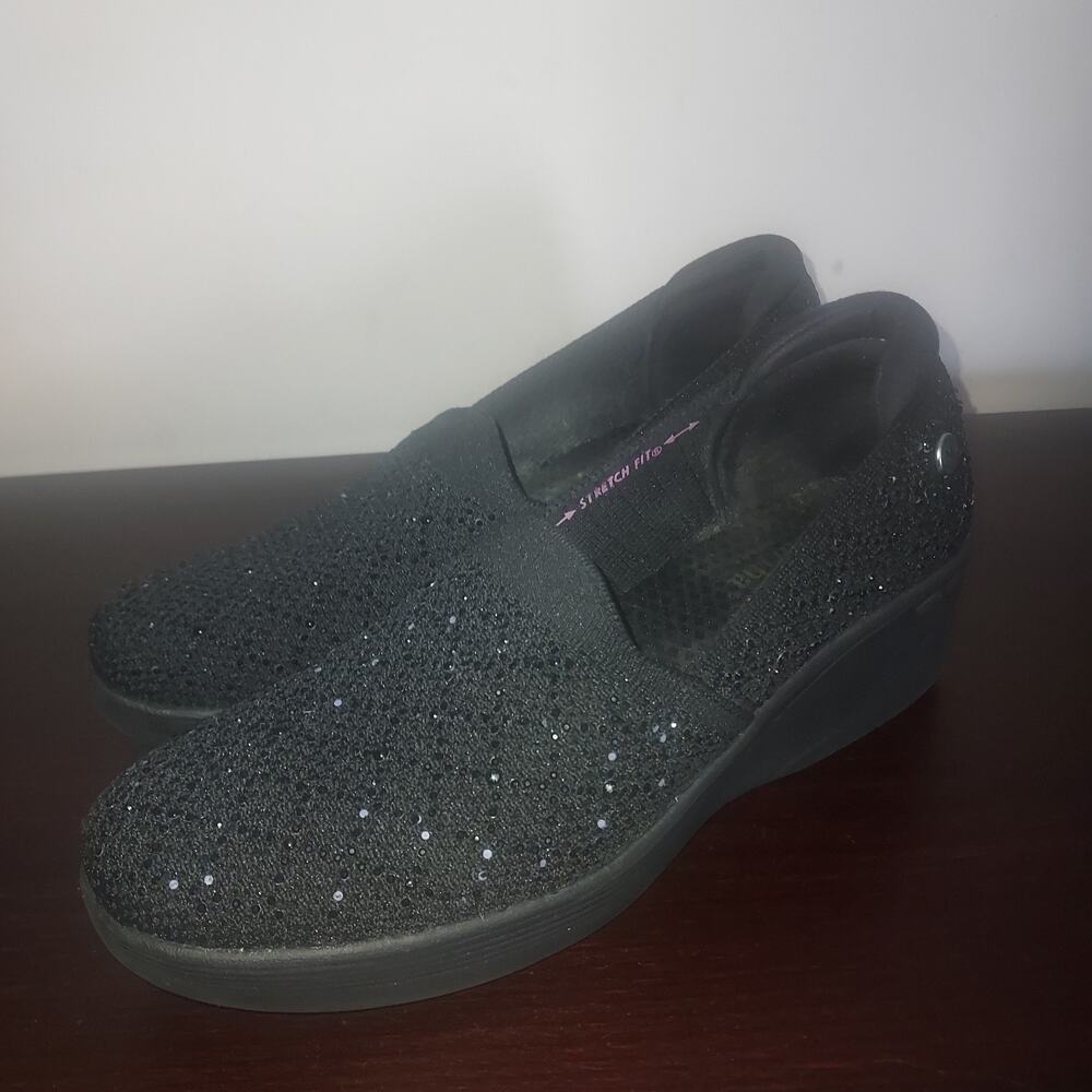 Skechers Slip On Shoes 9M Martha Stewart Pier-Lite Reflection Rhinestones Black